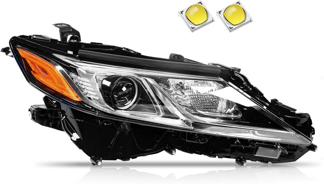 Generic 2018-2022 Camry Headlights,LED Projector Headlight Assembly Compatible with Toyota Camry L LE SE,Headlight Headlamp for Camry 2018-2022 Replacement Right Passenger Side, Black