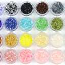 Nail Glitter Chunky Glass Shards 2-3mm | Crushed Glass for Acrylic Nails, Resin Geode, Epoxy Decor | 24 Colors Sparkling Broken Glitter Flakes | Jewelry Making Craft Supplies | 6.7oz/192g by RUIRUI