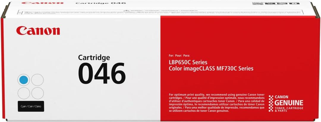 Canon Genuine Toner, Cartridge 046 Cyan (1249C001), 1 Pack, for Canon Color imageCLASS MF735Cdw, MF733Cdw, MF731Cdw, LBP654Cdw Laser Printers 
