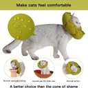 H HIDREAM Soft Cat Cone Collar Cute Adjustable Cat Recovery CollarElizabethan e Collar that can Protect Head and Foot WoundsGreen Flower All-Season Style