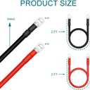 8 AWG Battery Cable With Terminals, 2PCS Copper Cables
