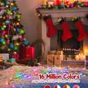 Minetom Color Changing Christmas Lights Outdoor, 198Ft 600 LED Smart RGB String App Controlled, Dimmable Timer Twinkle Christmas Tree Plug in for Xmas Party Decor