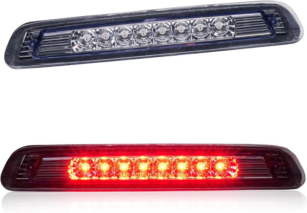 Third Brake Light with Strobe Flash for 2003-2009 Toyota 4RUNNER Without Rear Spoiler, High Mount Rear Brake Lights Assembly, Waterproof Rear Cab Center Tail Lights (Chrome)