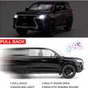 BDTCTK 1/32 Compatible for Lexus LX570 Off-Road in Luxury SUV Model Car, Zinc Alloy Pull Back Toy car with Sound and Light for Kids Boy Girl Gift(Black)