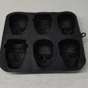 JETKONG Skull Cake Pan Silicone Skull Cakelet Mold Skull Pirate Cake Tin Baking Pan (Black)