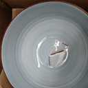 vancasso Bonita Dinnerware Set Blue Stoneware 12 Pieces Service for 4, Handpainted Spirals Pattern Stoneware Plates and Bowls Set