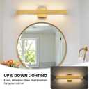 24 Inch Modern Vanity Light Gold Bathroom Light Fixture Over Mirror with Up & Down Lighting 20W Vanity Lighting Fixture Dimmable 5CCT LED Bar Vanity Light for Bathroom Restroom
