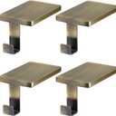 ARCHCRTC 4 Pcs Christmas Stocking Holder for Mantel Fireplace Metal Stocking Hangers Hanging Hooks Heavy Duty Weighted Stocking Holder Bases for Xmas Shelf Fireplace Stair Decor (4, Bronze)