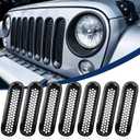 Nilight Grill Clip-in Mesh Inserts Guard for Wrangler JK 2007-2017
