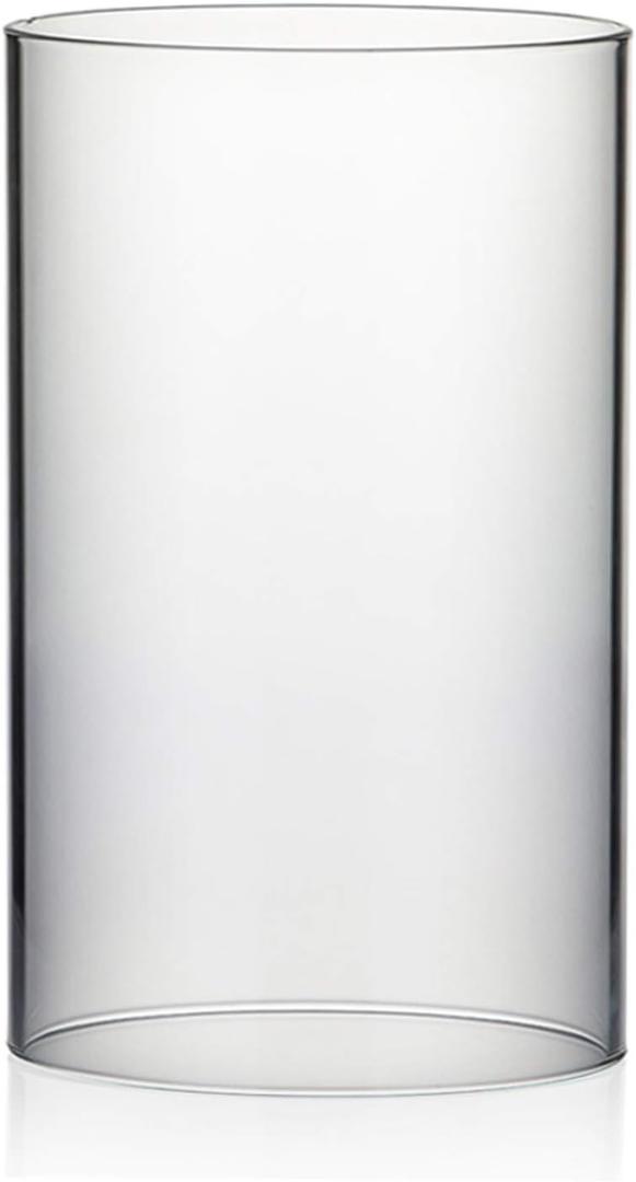 WGVI Hurricane Candle Holder Sleeve, Wide 6", Height 10", Clear Glass Cylinder Candleholder, Chimney Tube, Open Ended Candle Shade, 1 Piece