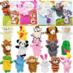 16 Packs Animal Finger Puppet, Plush Finger Puppet Toys Set for Kids Easter Party Favors, Easter Basket Stuffers, Classroom Exchange Prizes