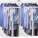 KEETDY 43" Hanging Garment Bags for Closet Storage Large Clear Window Hanging Clothes Storage Garment Rack Cover Coat Protector for Suit, Wardrobe, Bottom Enclosed, 2 Packs