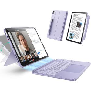 ESR for iPad Air 11 Inch Case with Keyboard M4/M3/M2 (2026/2025/2024) & Air 5th/4th Gen Shift Keyboard Case, Magnetic Detachable Keyboard, Portrait/Landscape Modes, Click-Anywhere Trackpad, Purple (White)