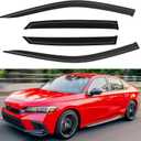 YQAUTEC Window Visors Rain Guards for 2022 2023 2024 2025 2026 Honda Civic, Out-Channel Window Vent Wind Deflectors Visors Shades for 22 23 24 25 26 Civic, for Sedan ONLY
