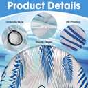 Round outdoor tablecloth with umbrella hole,Picnic Fitted Elastic Tablecloth with Zipper, Waterproof Patio Table Covers,Camping Zippered Tablecloth for Picnic, Camping, Dinner,Fit 36"-44"(Blue Grey)