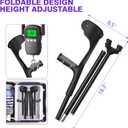 Forearm Crutches (One Pair) for Adults, Folding Forearm Crutches Adults Lightweight Height-Adjustable, Open Cuff, Aluminium with Rubber Ergonomic Handles