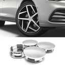 Wheel Center Caps for Rims, Snap-on Wheel Rim Hub Center Caps Cover, Universal 2.36" OD 2.2" ID Tire Dust Protection Hub Cap Cover Replace for Car Decorative Modified Accessories(4PCS,Silver)