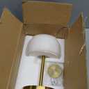 Oneach 9" Cordless Table Lamp, Gold Rechargeable Battery Operated Lamp, 3-Way Stepless Dimming Touch Lamps, Small Glass Bedside Nightstand Light for Bedroom Dining Table Living Room Shelf Decor