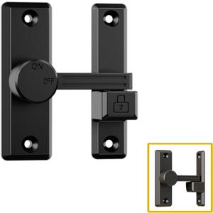 ETEKJOY Flip Latch Lock 90/180 Degree Left/Right-Opening Sliding/Swinging Door Lock Bolt for Home Security Gate Barn Garage Garden Fence Shed Window French Door (Black)