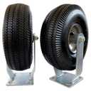 2-Rigid 10" Pneumatic Caster Black Rubber Wheel - 800 lbs. Capacity