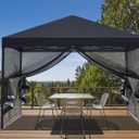 MASTERCANOPY Pop-Up Setup Outdoor Canopy with Netting Screen Walls (8x8, Black)