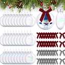 Yookeer 64 Pcs Christmas Ornaments Plastic Discs Clear Iridescent Fillable Balls with Silver Cap and Black White Red Buffalo Plaid Bows for Craft DIY Tree Wreath Decoration (Iridescent, 3.15 Inch)