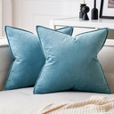 MIULEE Pack of 2 Decorative Velvet Throw Pillow Cover Soft Pillowcase Solid Square Eruo Sham Cushion Case for Sofa Bedroom Car 26x26 Inch 