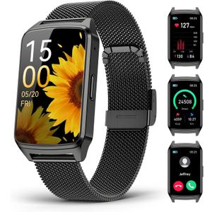 Fitness Tracker Watch for Women Men, Step Counter Compatible with iPhone Android, IP68 Waterproof Activity Tracker with Sleep Monitor, 110+ Sports Pedometer (ObsidianBlack, 1.57)