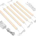 ASOKO Dimmable Under Cabinet Lighting - 6 Pcs 12 Inch Linkable Led Counter Light Bars, Warm White 2700K, DC24V 1320Lumens, 18W Shelf Lighting (ETL Plug) (Manual switch-6 pack)