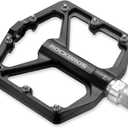 ROCKBROS Mountain Bike Pedals MTB Pedals Bicycle Flat Pedals Aluminum 9/16" Sealed Bearing Lightweight Platform for Road Mountain BMX MTB Bike (Black)