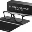 NOVIVON Active‑Fit +1.0 Reading Glasses for Men - Blue Light & UV Protective Readers with Bonus Case & Cloth