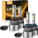 Bulbs Combo 6500K Cool White 60000LM 900% Brighter, 1:1 Beam Plug and Play IP68 Waterproof Off-Road Lights, Pack of 4