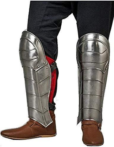 ARTIZANSTORE Medieval Gladiator Greaves Leg Guard Armor Set, Knight Crusader Steel Leg Armour, Gothic Medieval Knight, Halloween Warrior Medieval Costume