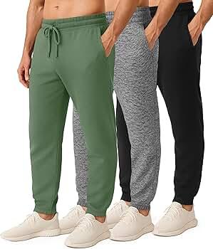 Real Essentials 3 Pack: Men's Cotton Fleece Jogger Sweatpants - Athletic Pants Bottoms with Pockets, Size 3X Tall