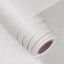 FunStick 24"x200" Cream White Grasscloth Peel and Stick Wallpaper Removable Fabric Grass Cloth Wallpaper Textured Self Adhesive White Linen Contact Paper for Cabinets Bedroom Walls Drawers Waterproof