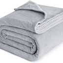 Bedsure Fleece Blankets Queen Size Light Grey - Bed Blanket Soft Lightweight Plush Fuzzy Cozy Luxury Microfiber, 90x90 inches