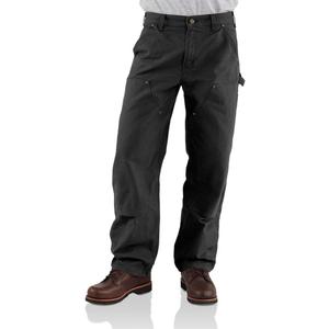 Carhartt Men's Loose Fit Washed Duck Double-Front Utility Work Pant (31W x 34L, Black)