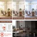 Modern LED Chandelier Gold Dimmable LED Pendant Light for Dining Room Light Fixture Over Table Modern Kitchen Island Lighting High Ceiling with Remote for Living Room(42 Inch, 3000K-6500K)