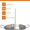 BBQ Vertical Skewer Pan Gyro Spit Stand for oven, Al Pastor Shawarma Skewer for Grill, El Pastor Hack for Tacos Al Pastor Chicken, Brazilian, Stainless Steel, with 8",10" and 12" stick