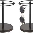 Mkono Sunglasses Organizer Glasses Holder Stand Sunglass Storage Display Eyeglasses Rack for up to 12 Pairs of Eyewear Glasses for Table Dresser Desk Countertop Bedroom, Set of 1, Brown