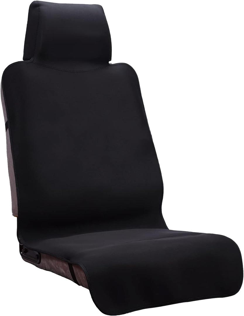 Waterproof Seat Cover, Upgraded Sweat Carseat Protector, Perfect for Universal Anti-Slip Car Truck SUV Seat, Ideal for Surfing Yoga Gym Workout, Black (1)