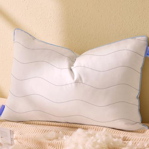 felo Feather Down Pillow King Size, CloudFusion Goose Pillow for Sleeping, Luxury Hotel Collection Bed Pillow, Supportive Soft Pillow for Side Back Pain Sleepers, 100% Organic Cotton Shell (20" x 36")