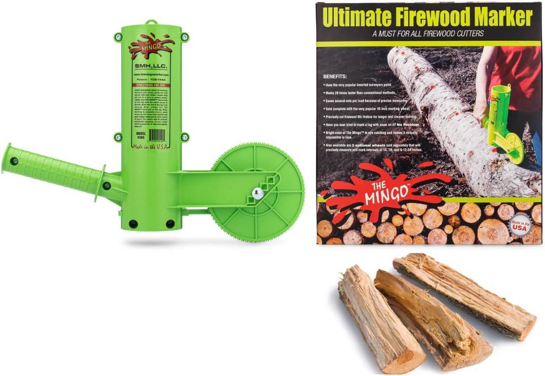 THE MINGO Ultimate Firewood Measuring Tool - Chainsaw Fire wood Marking Tool With Marking Wheels - Log Paint Marker -Measuring Accessory For Chainsaw - Logging Accessory (Mingo Marker With 16" Wheel)