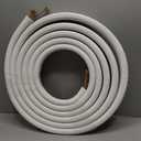 ICOOL 25 Ft. Mini Split Line Set, 1/4" & 1/2" O.D. Twin Copper Pipes, 3/8" Thickened PE Insulated Coil Copper Line with Nuts for Air Conditioner HVAC Refrigeration and Heating, without Fittings