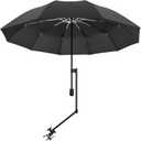 UPF 50+ Beach Umbrella with Adjustable Universal Clamp