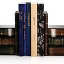 Fasmov Wood Bookends with Desktop Organizer Drawer Units, Decorative Bookends for Shelves, Office Desk Book Holder Stand, 1-Pair