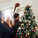 Norme 6 Pcs 12 Inch Iridescent Christmas Tree Picks Christmas Ball Ornaments Sticks and Sprays for Wreath DIY Crafts Vase Filler Xmas Branches Tree Topper Home Stairs Decoration