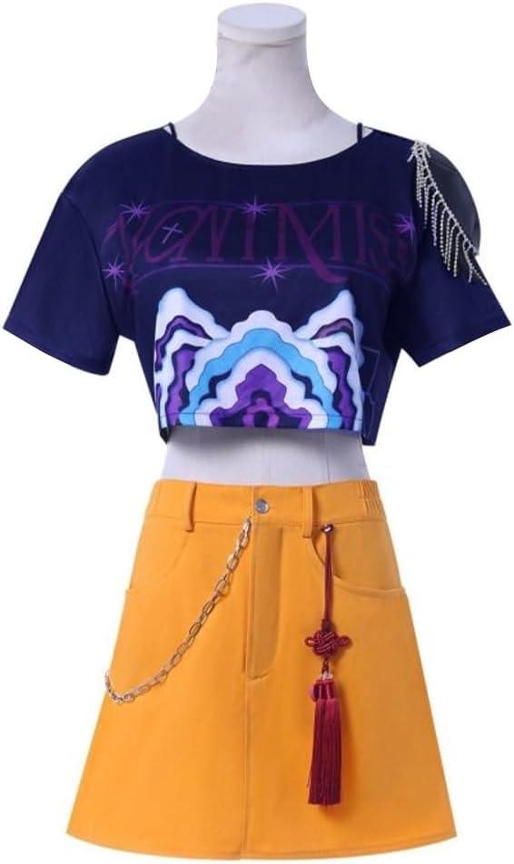 Mira Cosplay Costume for Women Anime Mira Costume Role Play Full Set T-shirt Short Skirt Halloween Carnival Party, L