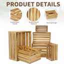 Extra Large 6 Pcs Decorative Wood Crates for Display, Farmhouse Wooden Basket for Storage Container and Decorations, Rustic Nesting Crates Decor Boxes with Handle