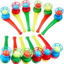 Liliful 50 Pcs Ball Blowing Toy Floating Blow Pipe Balls Stress Reliever Floating Balls Balance Blowing Toy for Birthday Party Balance Game Favors Gift Bag Stuffers Random Color